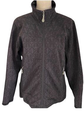 Mole Mystic Black Wallpaper Print Soft Shell Zip-Up Jacket (L)